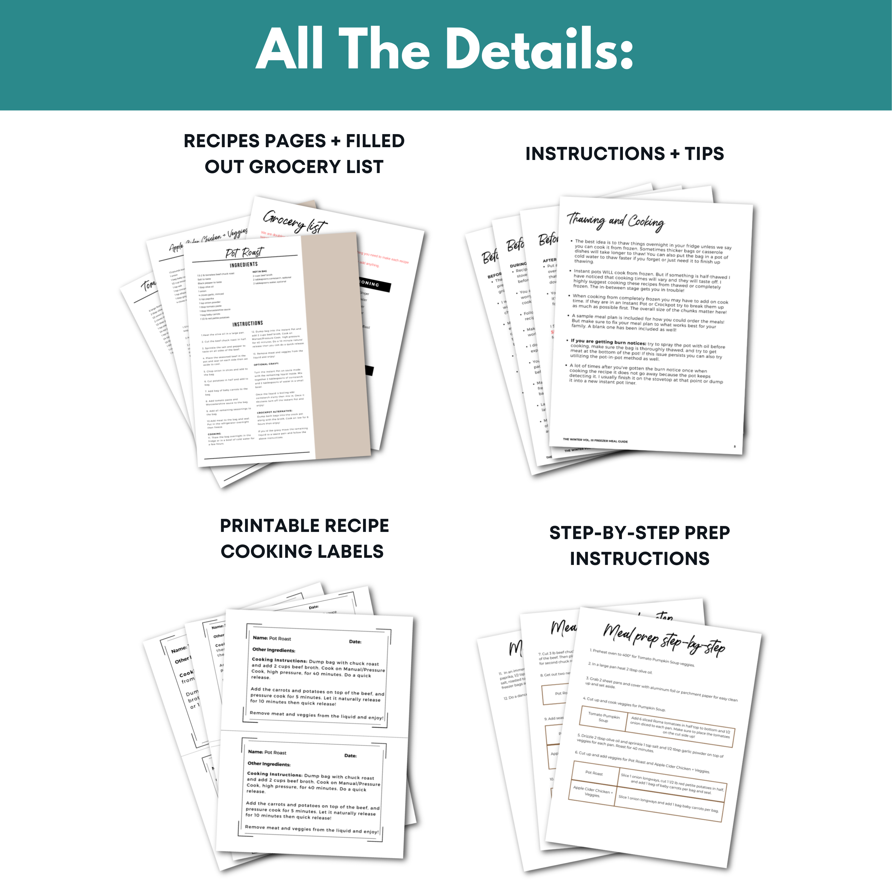 Fall Dump Mini Freezer Meal Guide