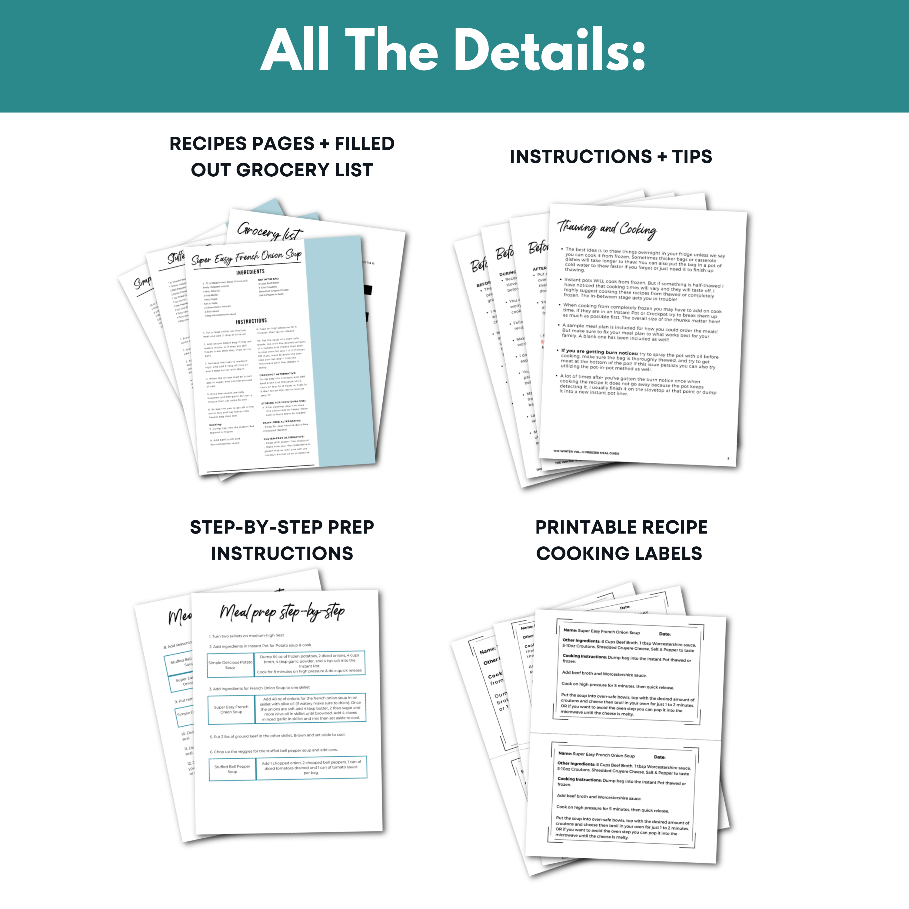 Simply Soups Mini Freezer Meal Guide