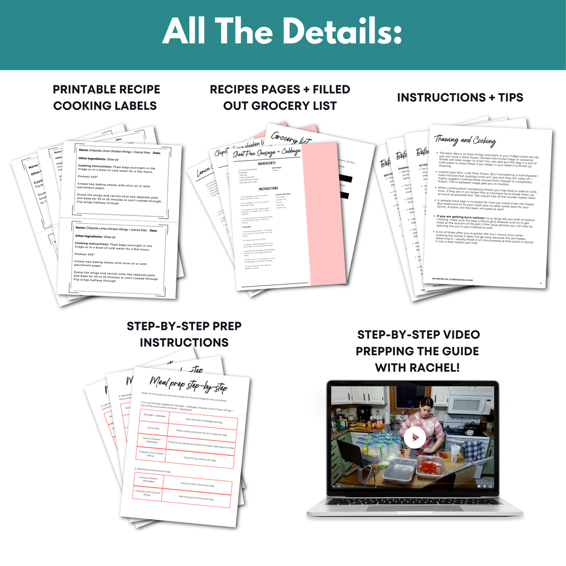 Low Carb Dinners Vol. II Mini Freezer Prep Guide (With Prep Video)