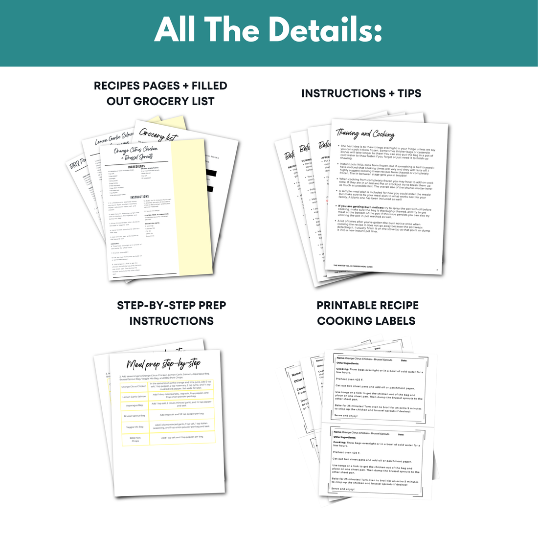 Low Carb Dinners Vol. IV Mini Freezer Prep Guide