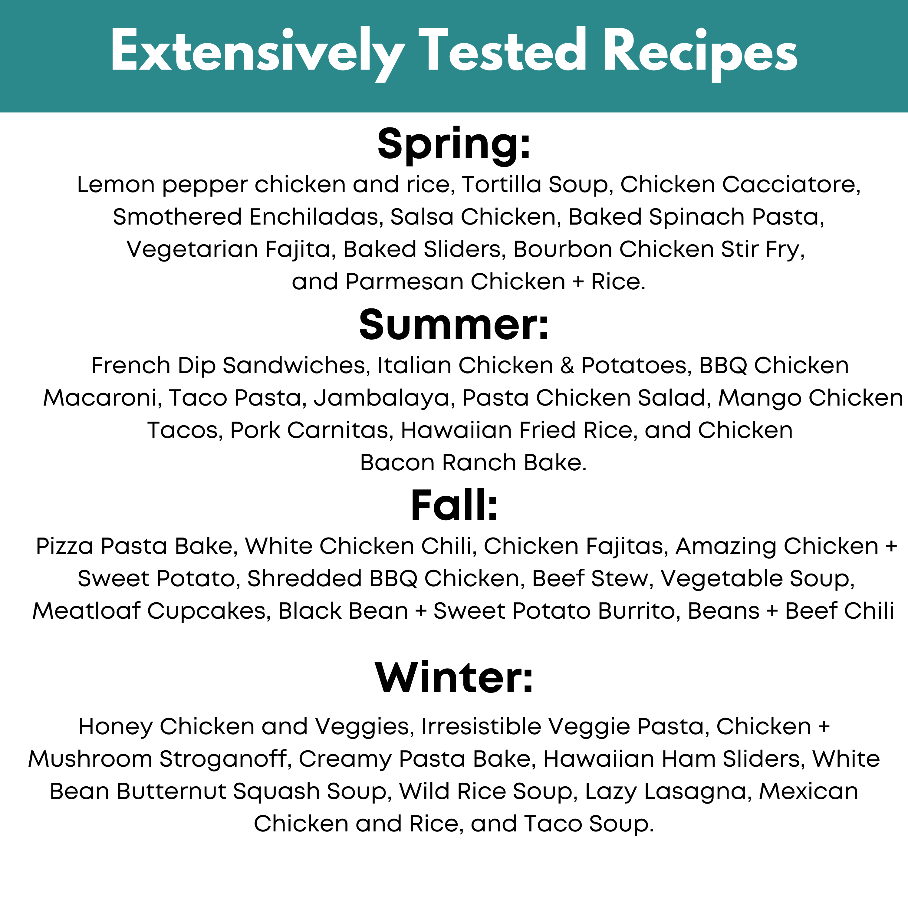 4 Seasons Freezer Meal Guide Bundle