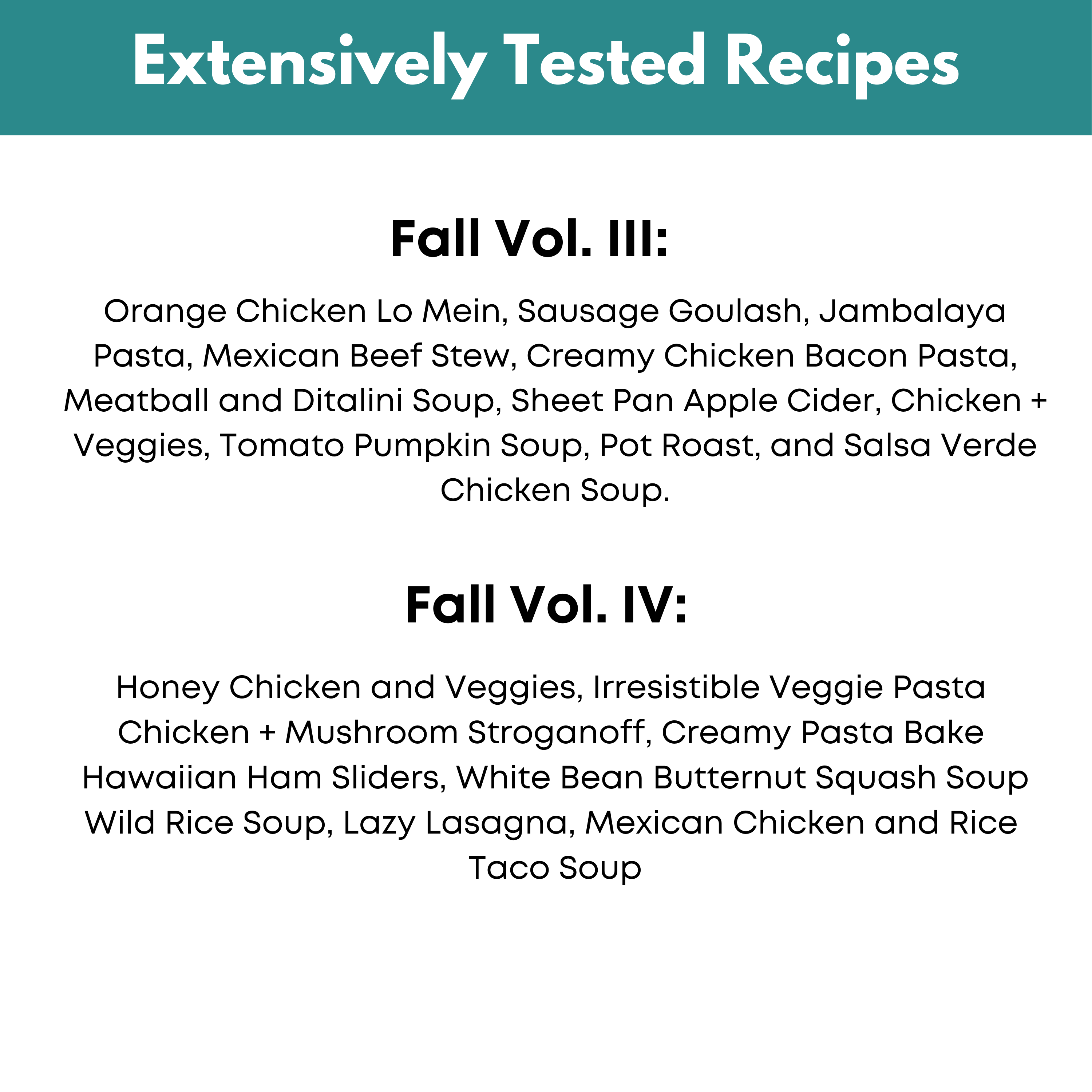 Fall Vol. III & Vol. IV Freezer Meal Guide Bundle