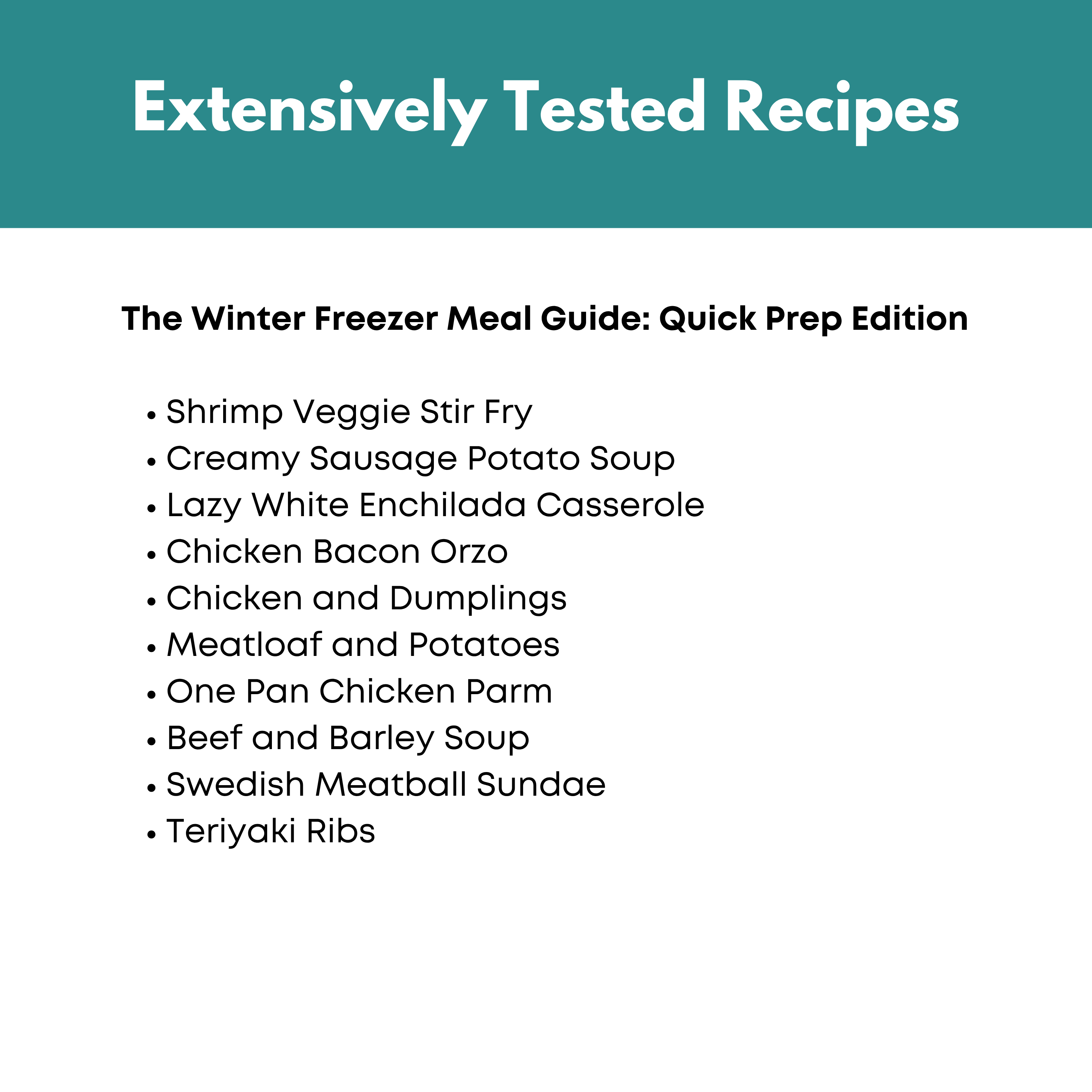Winter Freezer Meal Guide: Quick Prep Edition