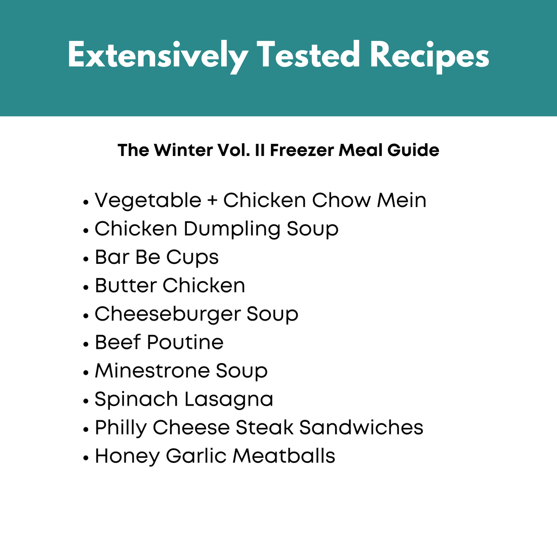 Winter Vol. II Freezer Meal Guide