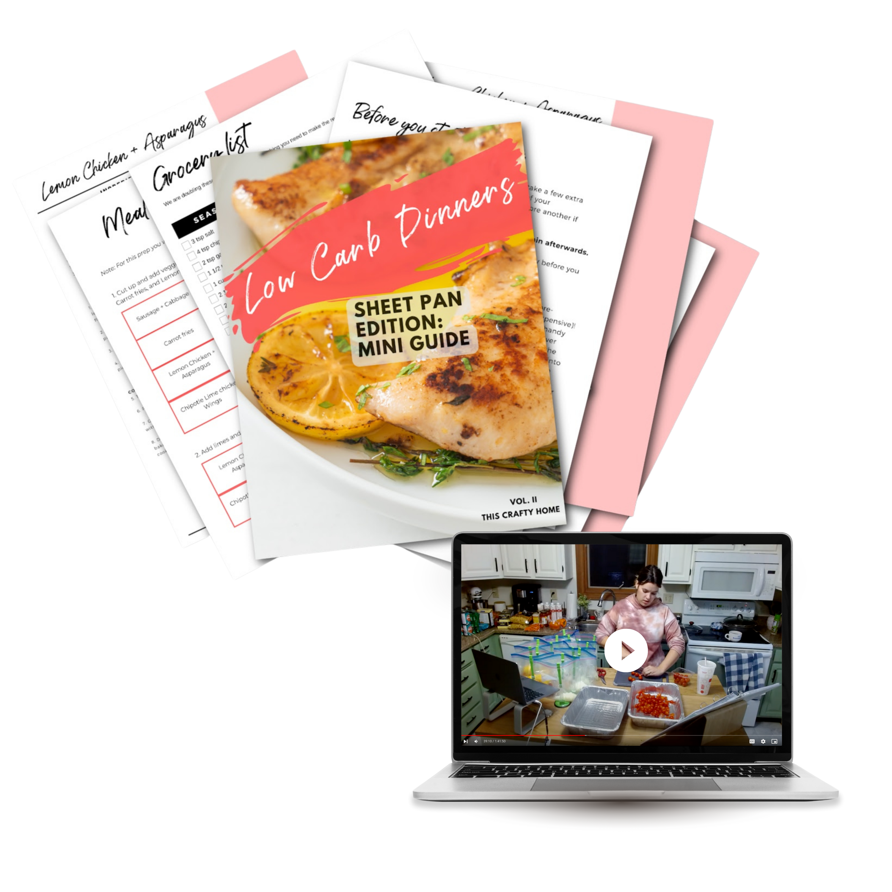 Low Carb Dinners Vol. II Mini Freezer Prep Guide (With Prep Video)