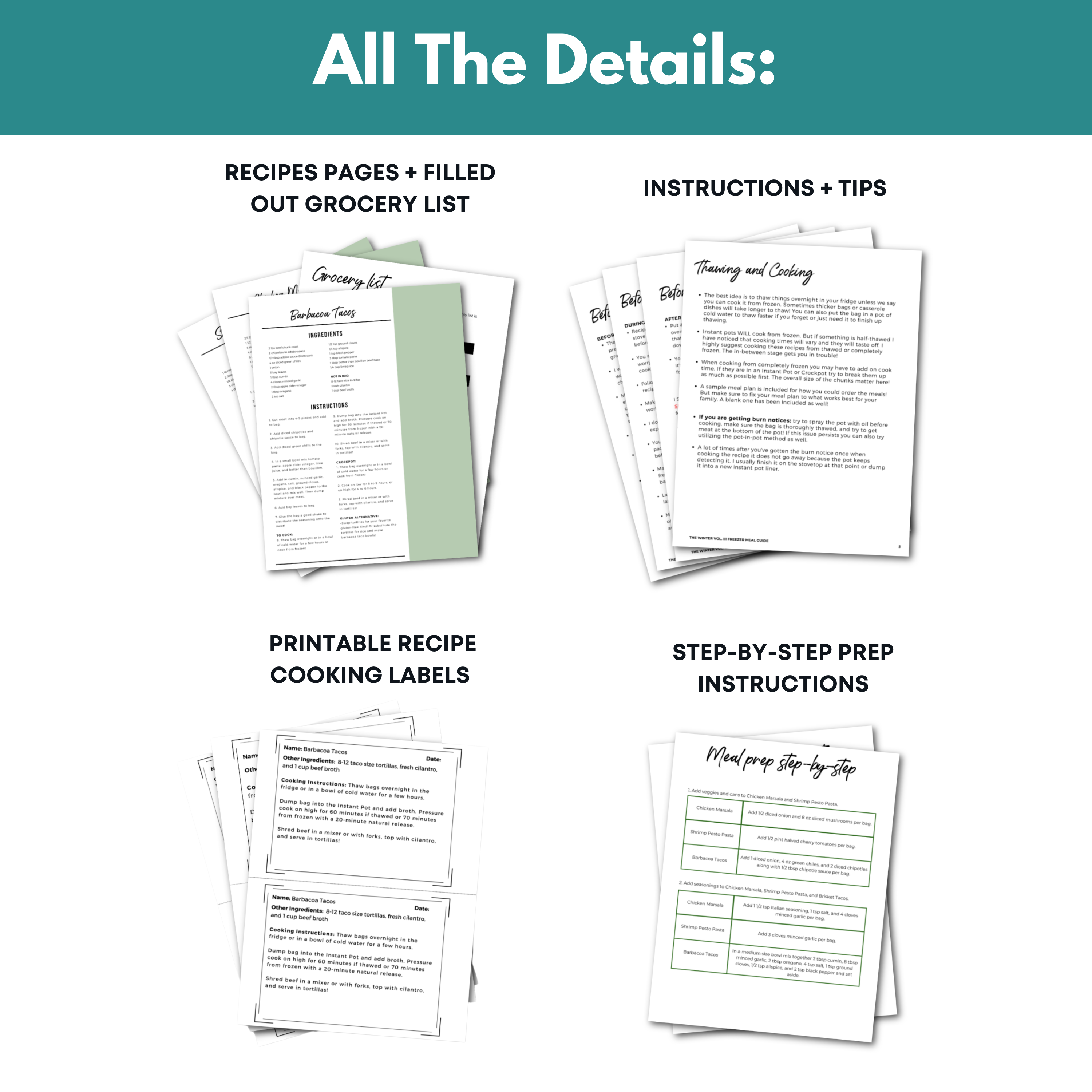 Spring Quick Prep Mini Freezer Meal Guide