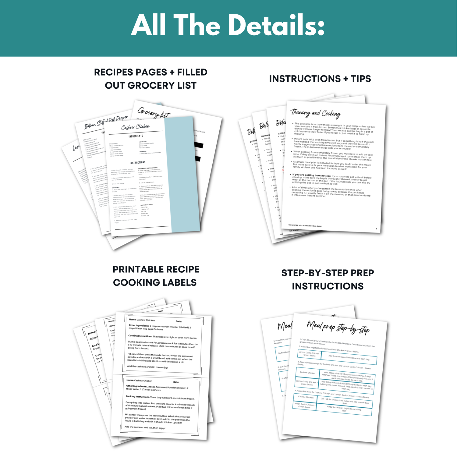 Low Carb Dinners Mini Freezer Prep Guide