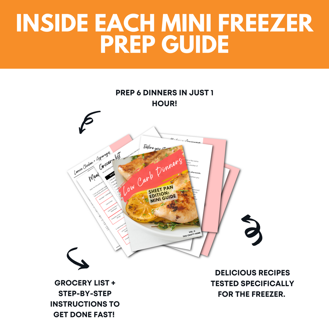 Low Carb Dinners: Sheet pan edition Mini Freezer Prep Guide