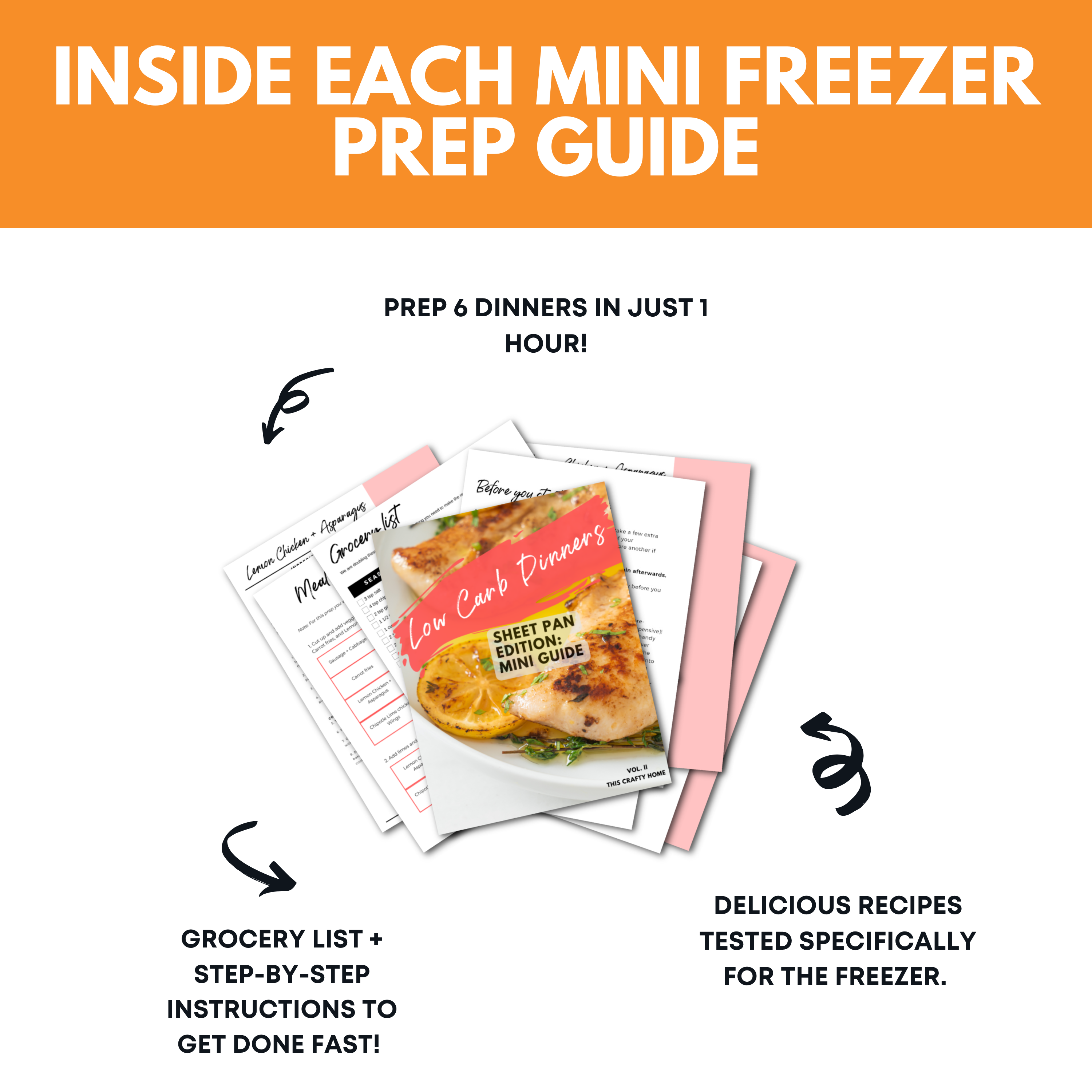 Low Carb Dinners: Sheet pan edition Mini Freezer Prep Guide