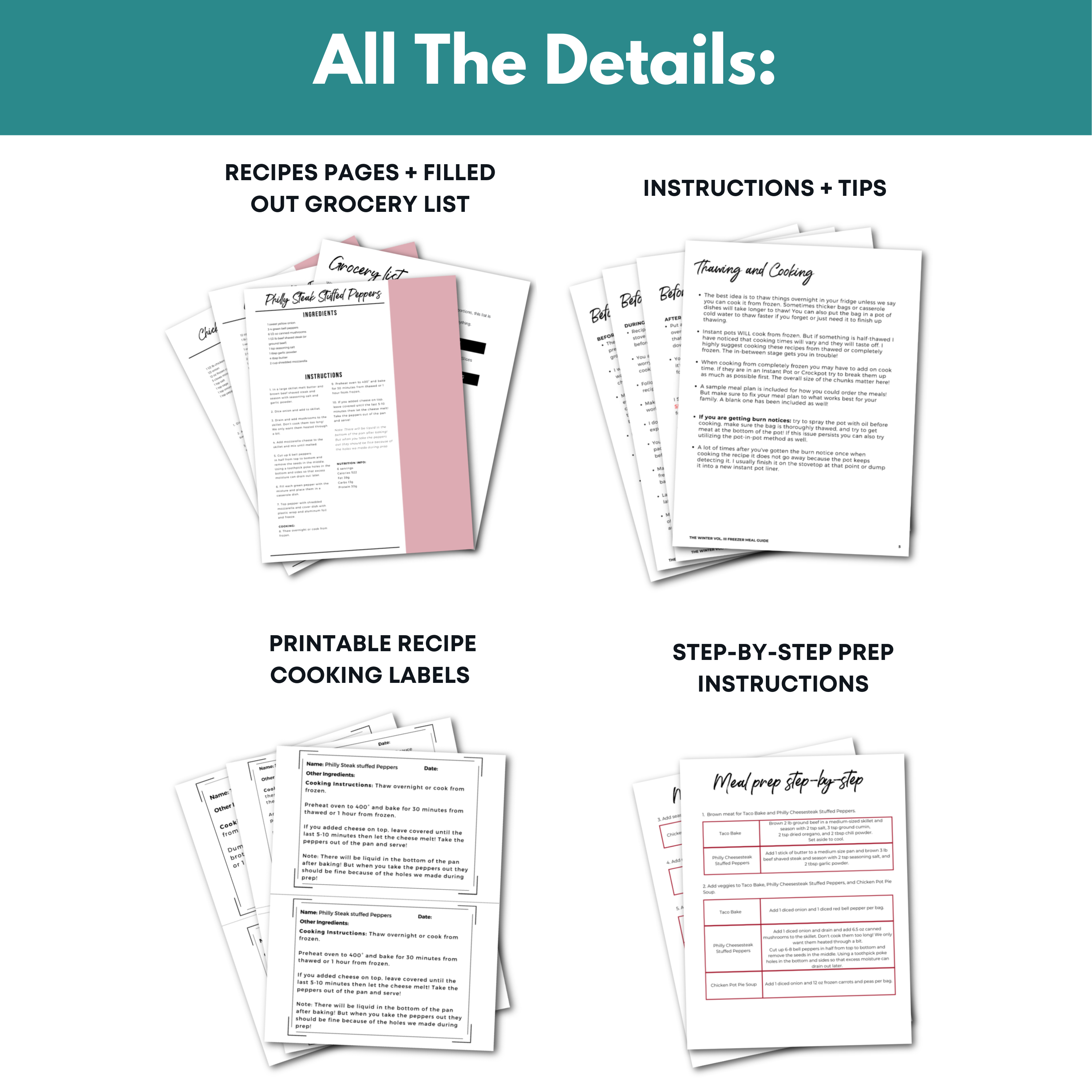 Low Carb Dinners Vol. III Mini Freezer Prep Guide