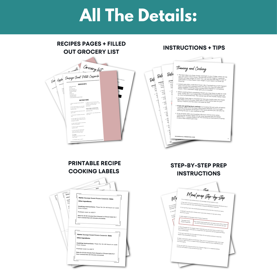 Group Breakfasts Mini Freezer Meal Guide