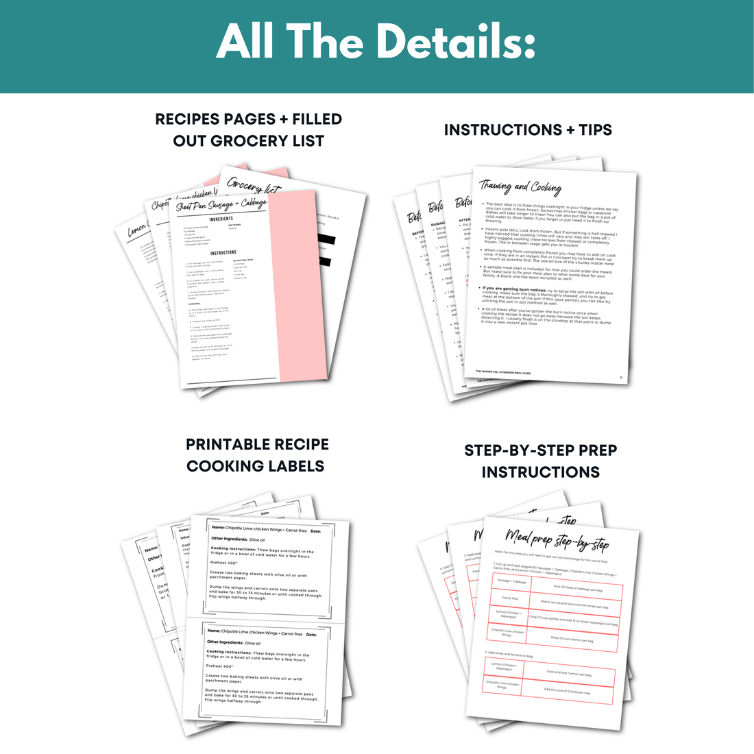 Low Carb Dinners Vol. II Mini Freezer Prep Guide