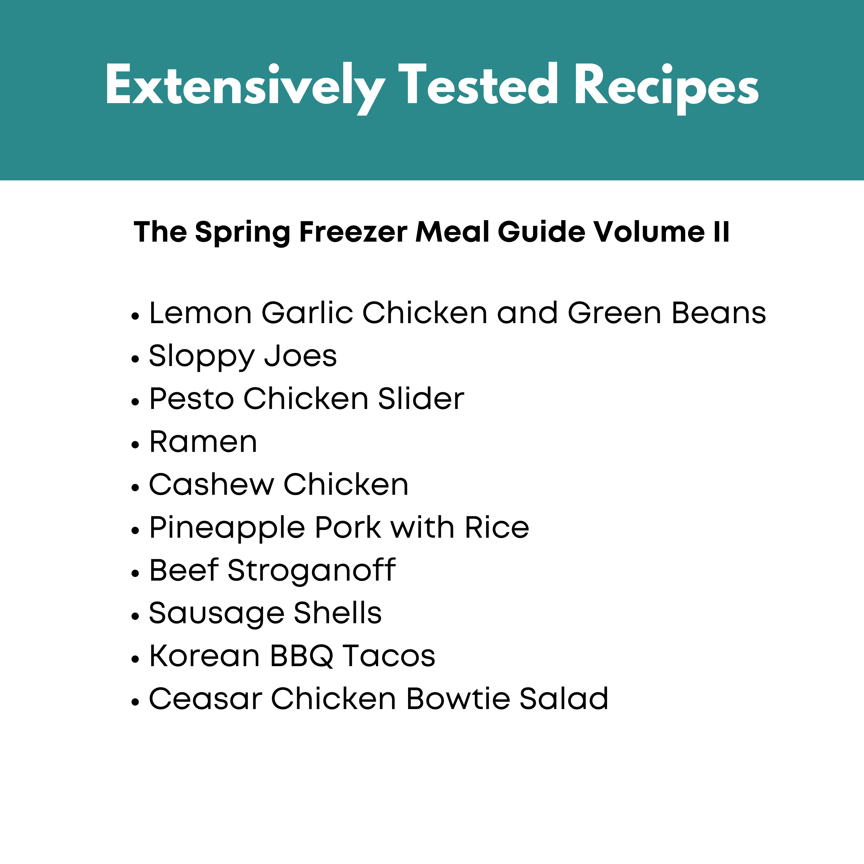 Spring and Summer Vol. II Freezer Meal Guide Bundle