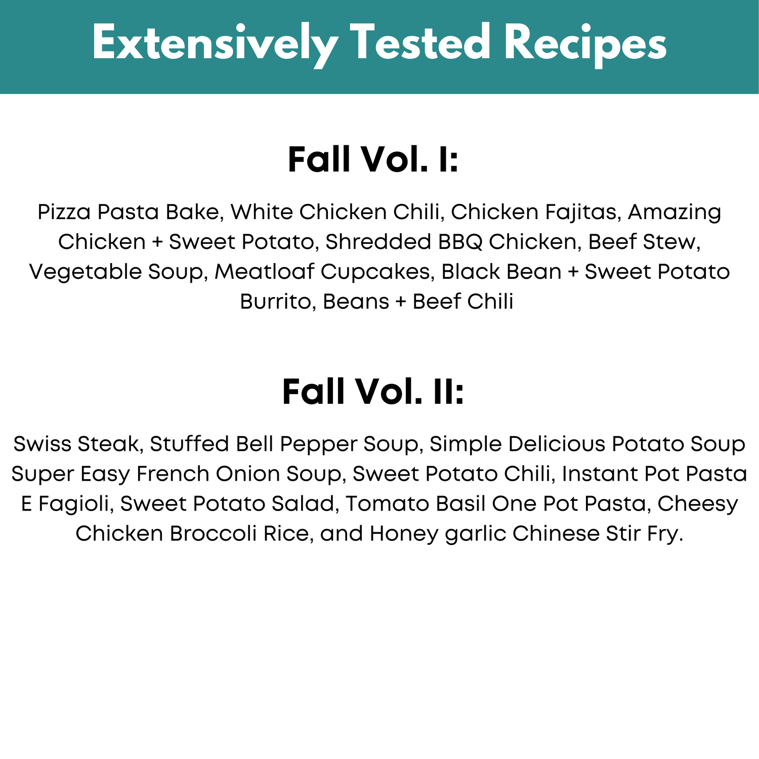 Fall Freezer Meal Guide Vol I &amp; II Bundle