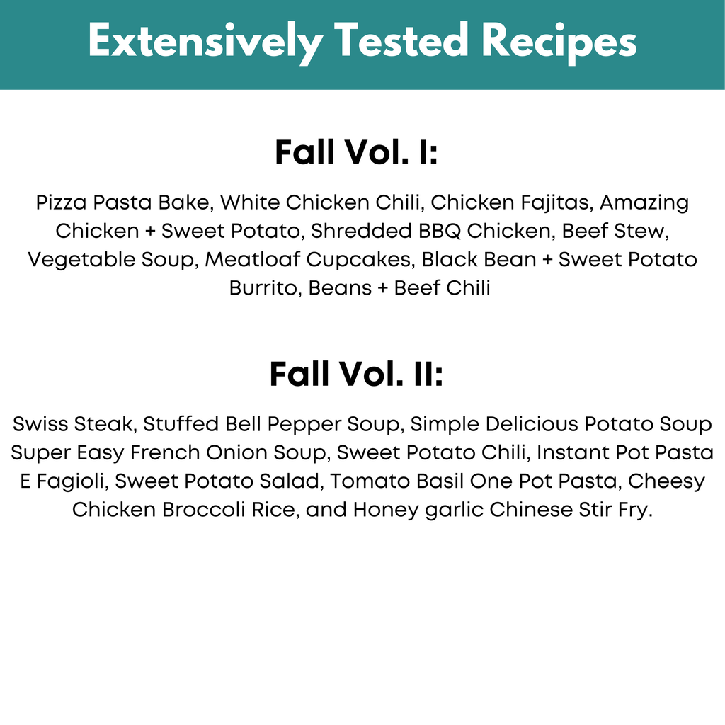 Fall Freezer Meal Guide Vol I & II Bundle