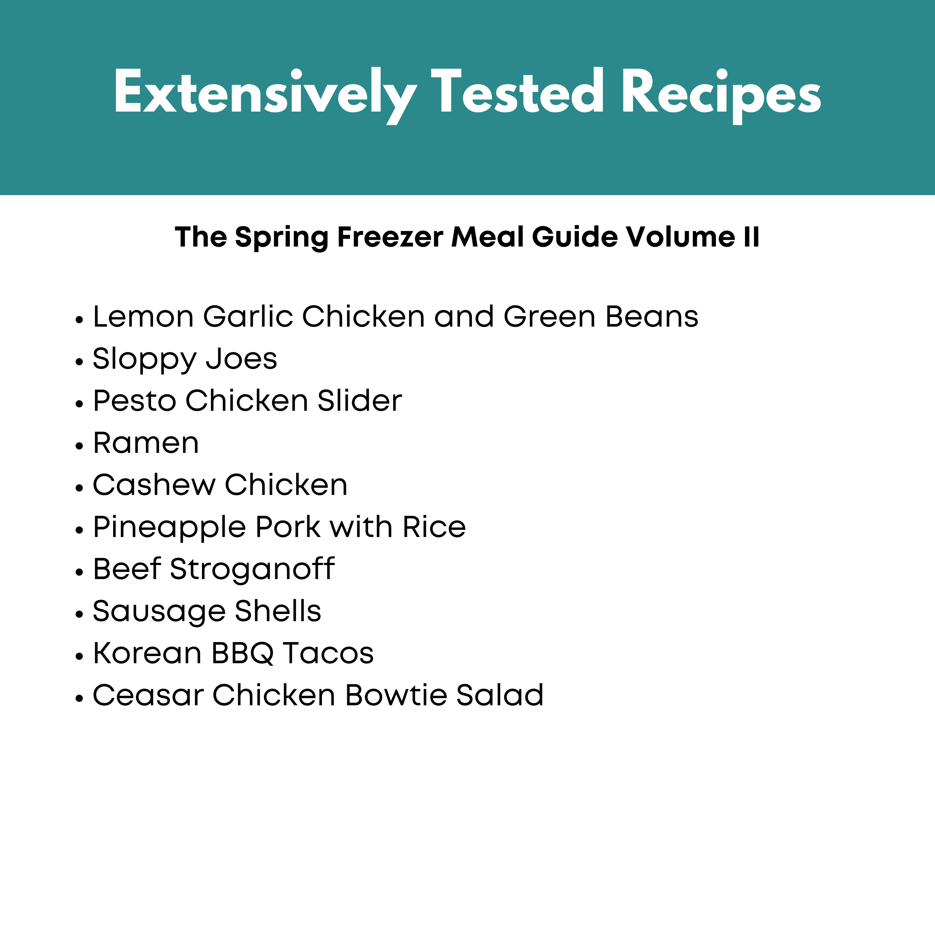 Spring Freezer Meal Guide Volume I &amp; II Bundle