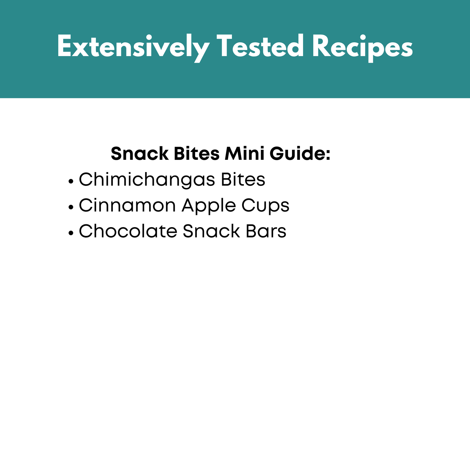Snack Bites Mini Freezer Meal Guide