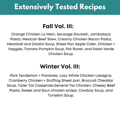Fall &amp; Winter Vol. III Freezer Meal Guide Bundle