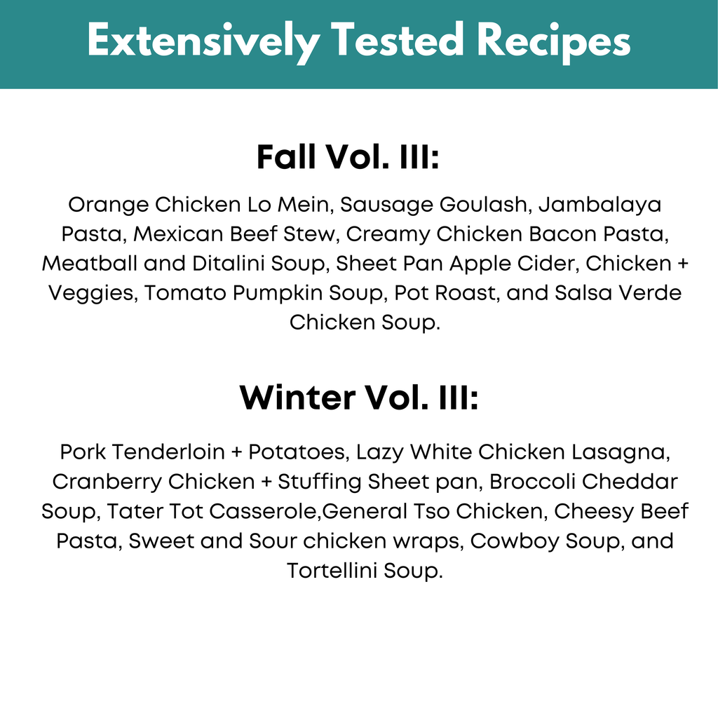 Fall & Winter Vol. III Freezer Meal Guide Bundle