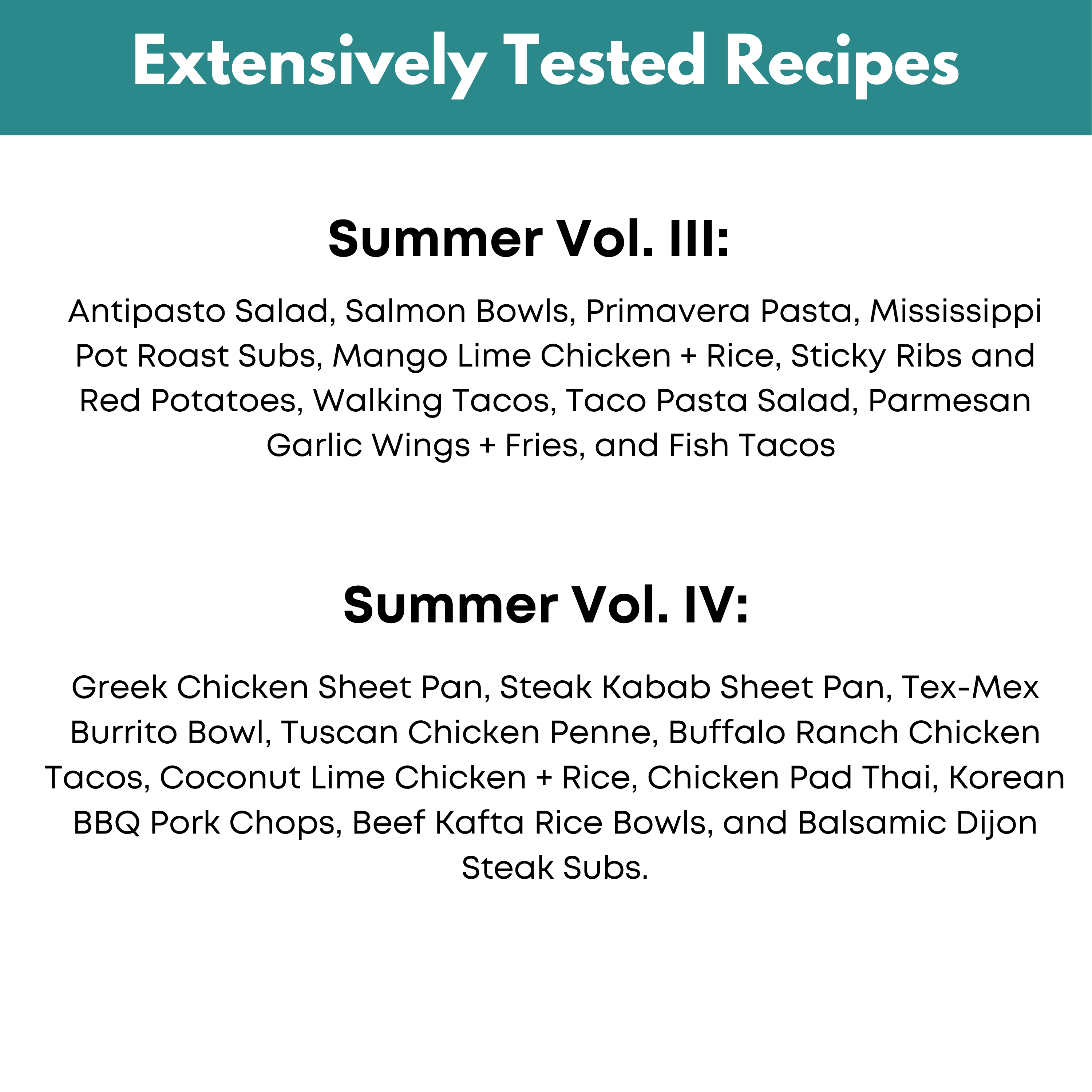 Summer Vol. III &amp; IV Freezer Meal Guide Bundle