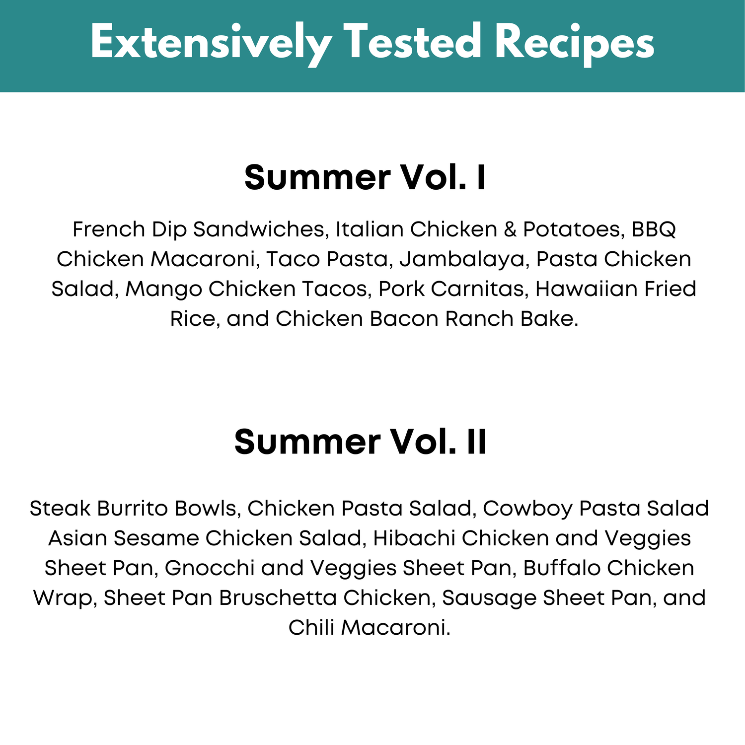 Summer Freezer Meal Guide Vol. I &amp; II Bundle