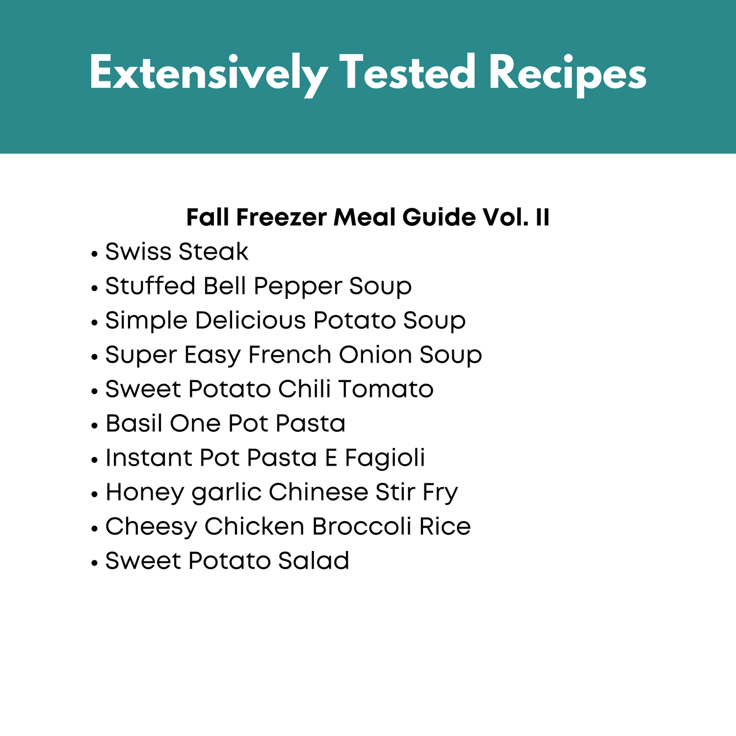 Fall Freezer Meal Guide Volume I &amp; II Bundle
