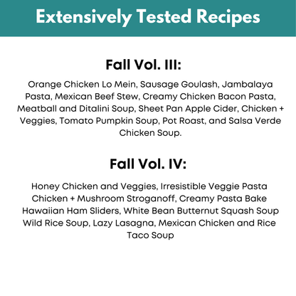 Fall Vol. III &amp; Vol. IV Freezer Meal Guide Bundle