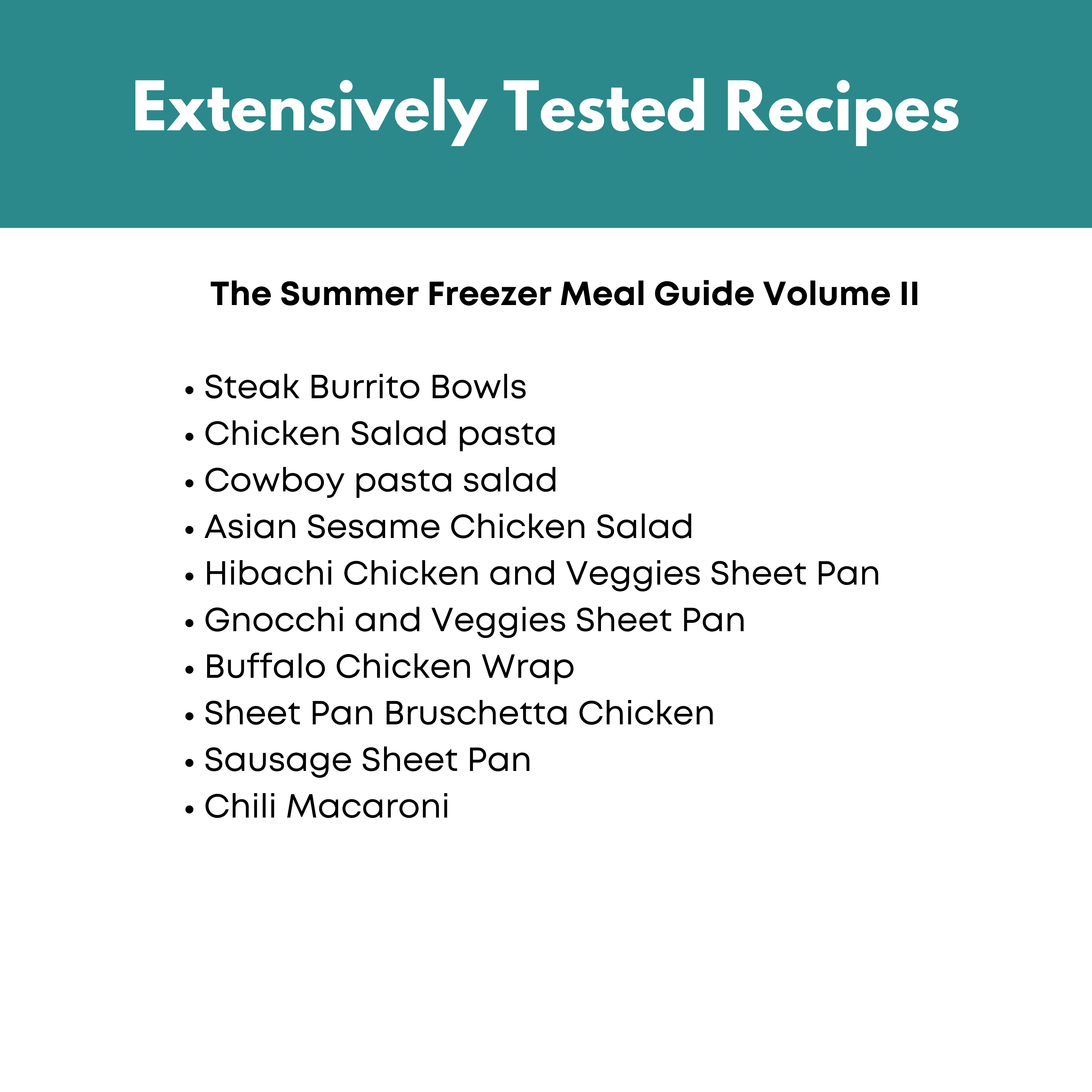 Summer Freezer Meal Guide Volume I &amp; II Bundle