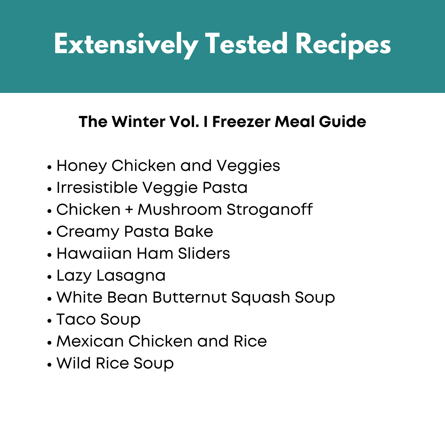 Winter Freezer Meal Guide Bundle
