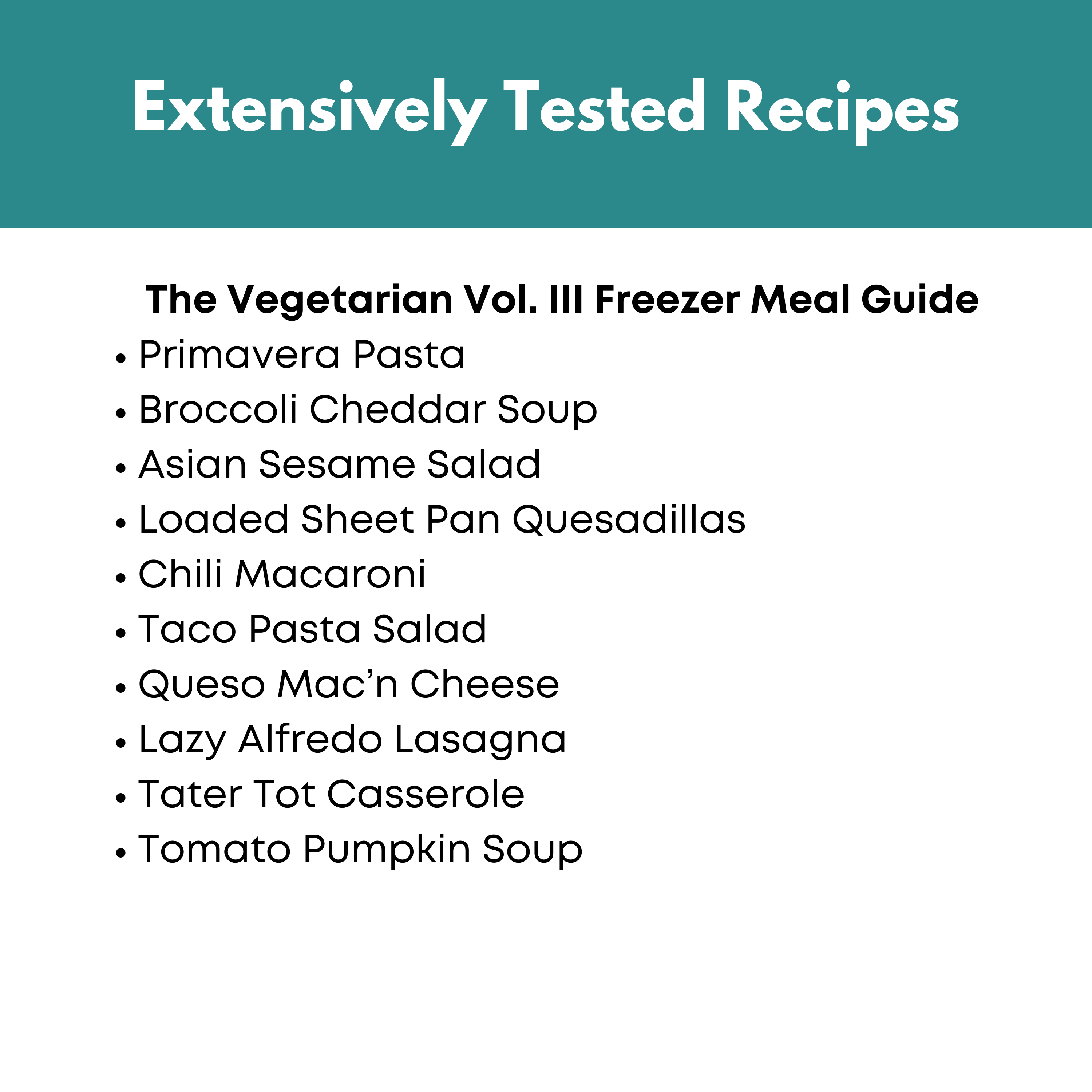 Vegetarian Vol. III Freezer Meal Guide