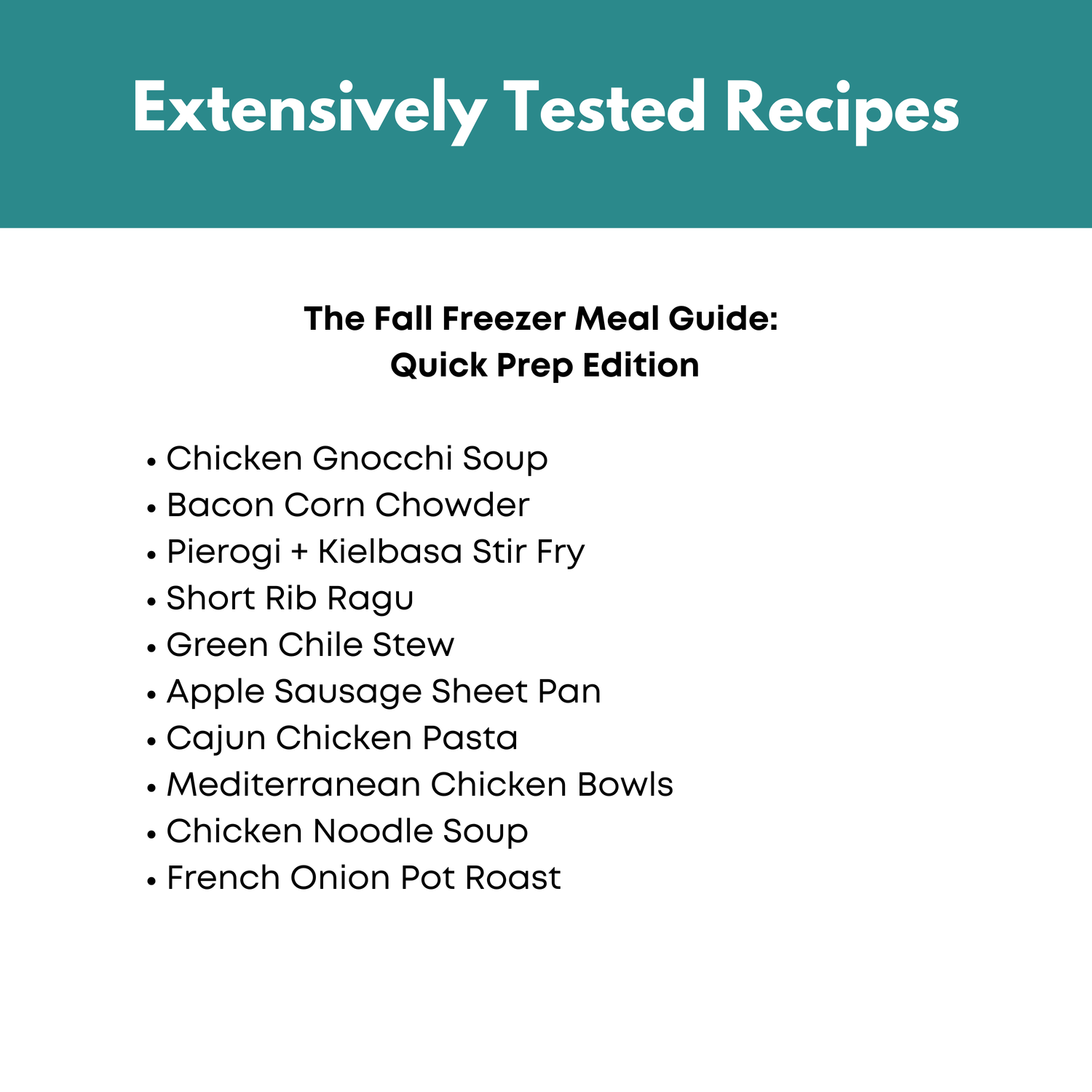 Fall Freezer Meal Guide: Quick Prep Edition