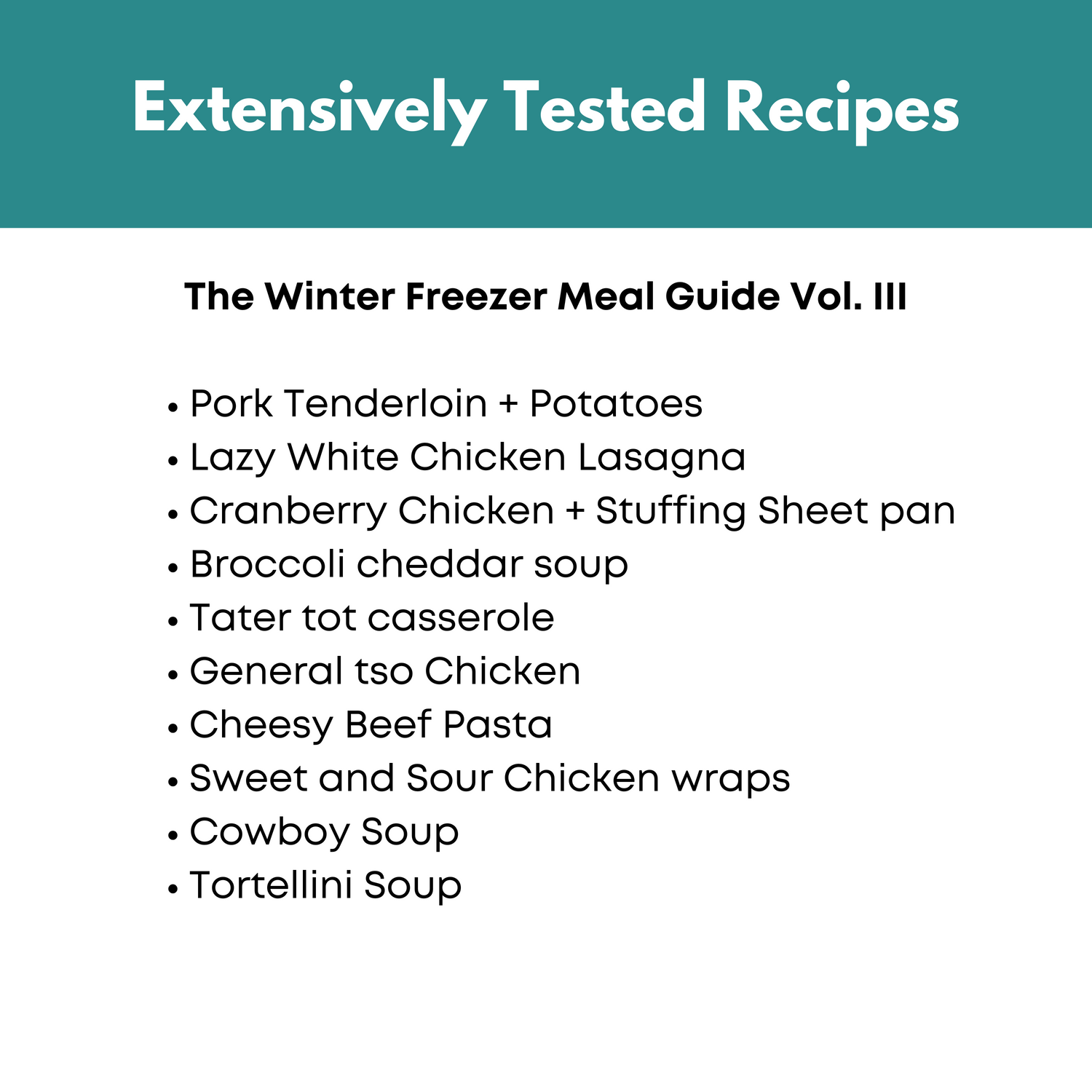 Winter Freezer Meal Guide Vol III Dump Meal Edition
