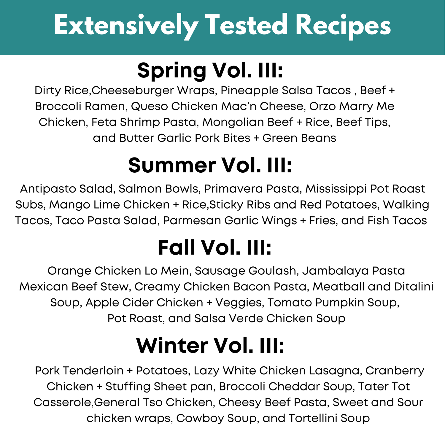 4 Seasons Vol. III Freezer Meal Guide: Dump Meal Edition Bundle