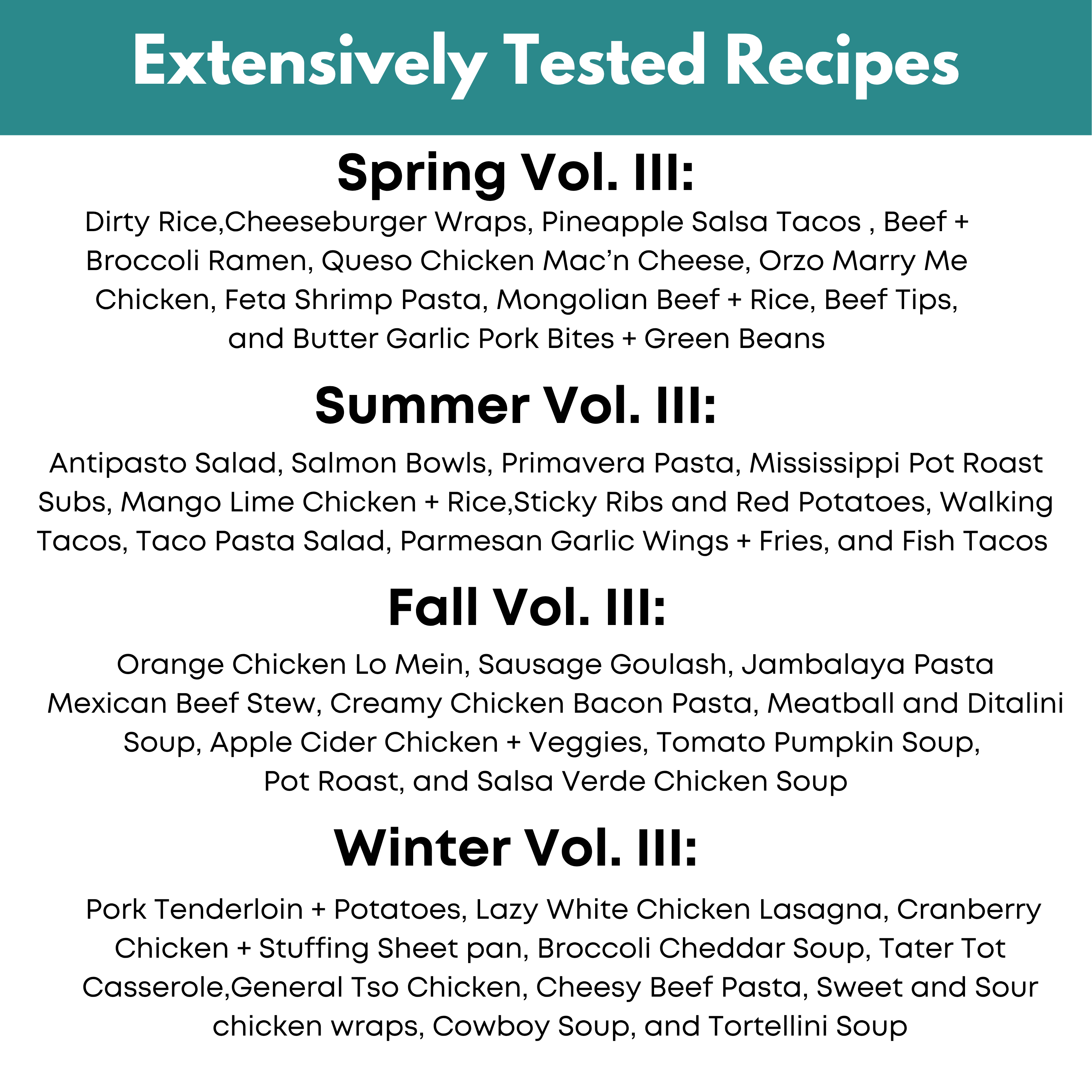 4 Seasons Vol. III Freezer Meal Guide: Dump Meal Edition Bundle