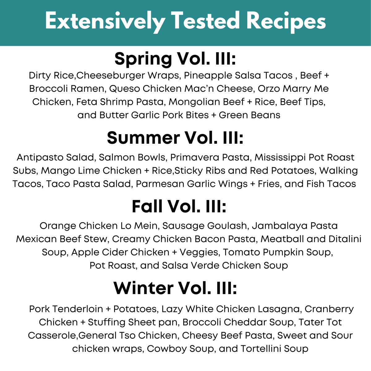 All Seasons Freezer Meal Guide Bundle