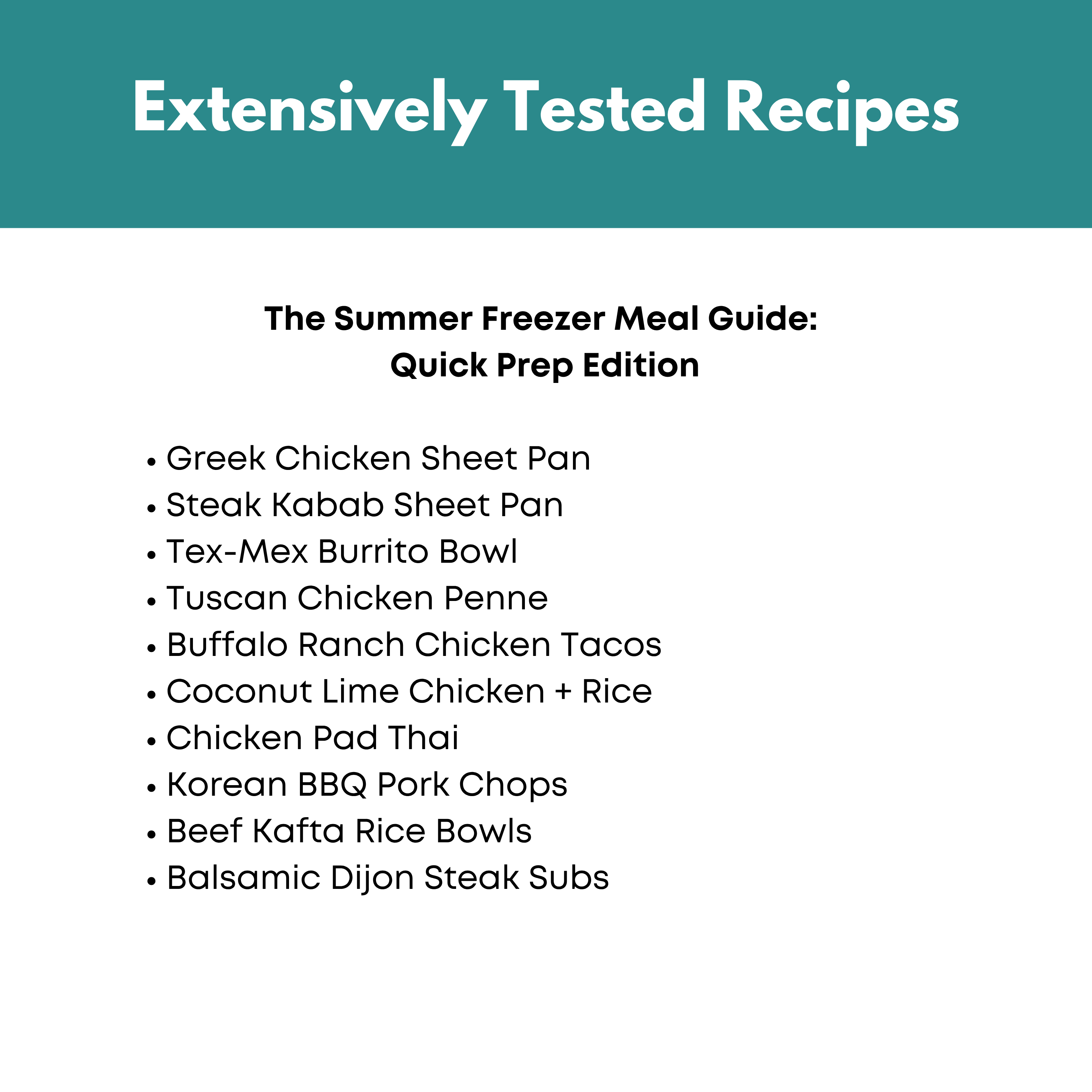 Summer Freezer Meal Guide: Quick Prep Edition