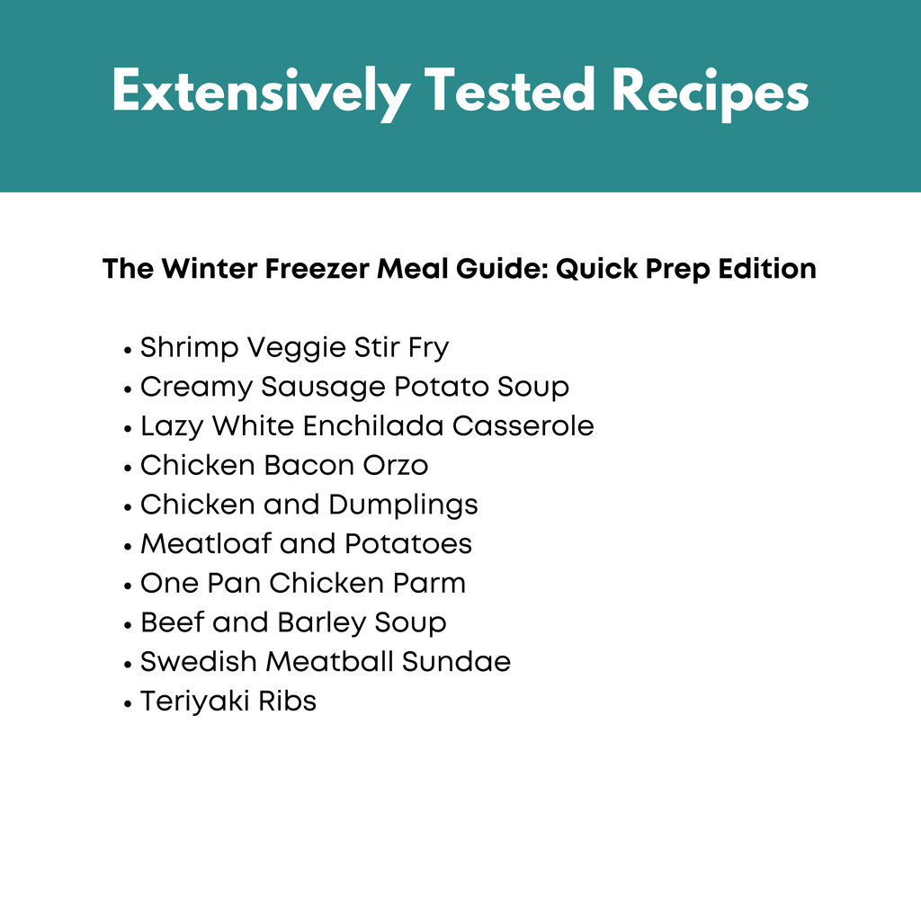 Winter Freezer Meal Guide: Quick Prep Edition