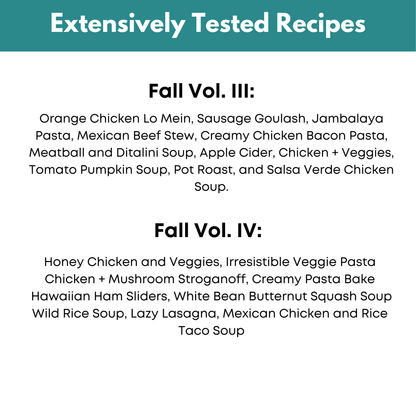 Fall Vol. III &amp; Vol. IV Freezer Meal Guide Bundle