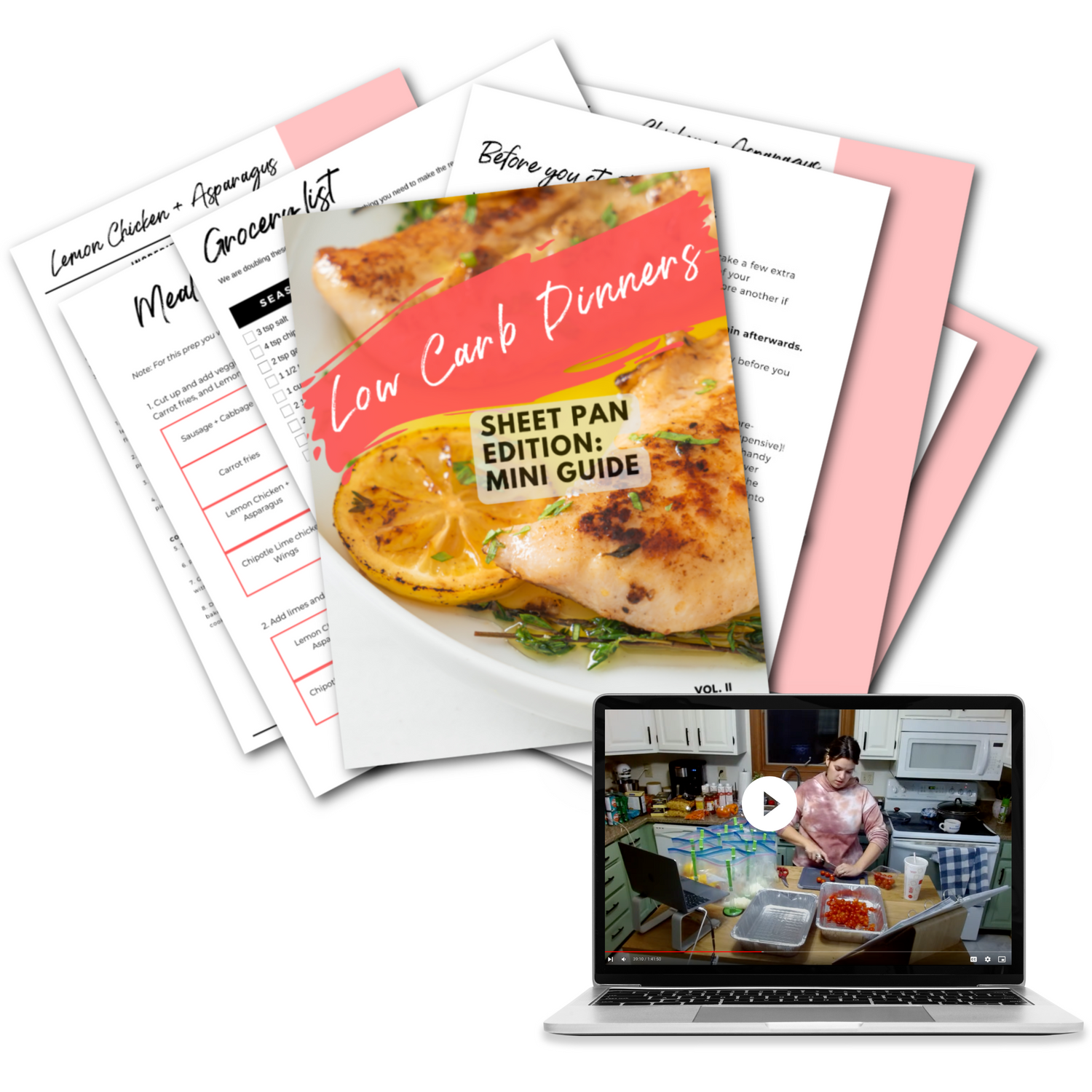 Low Carb Dinners: Sheet pan edition Mini Freezer Prep Guide