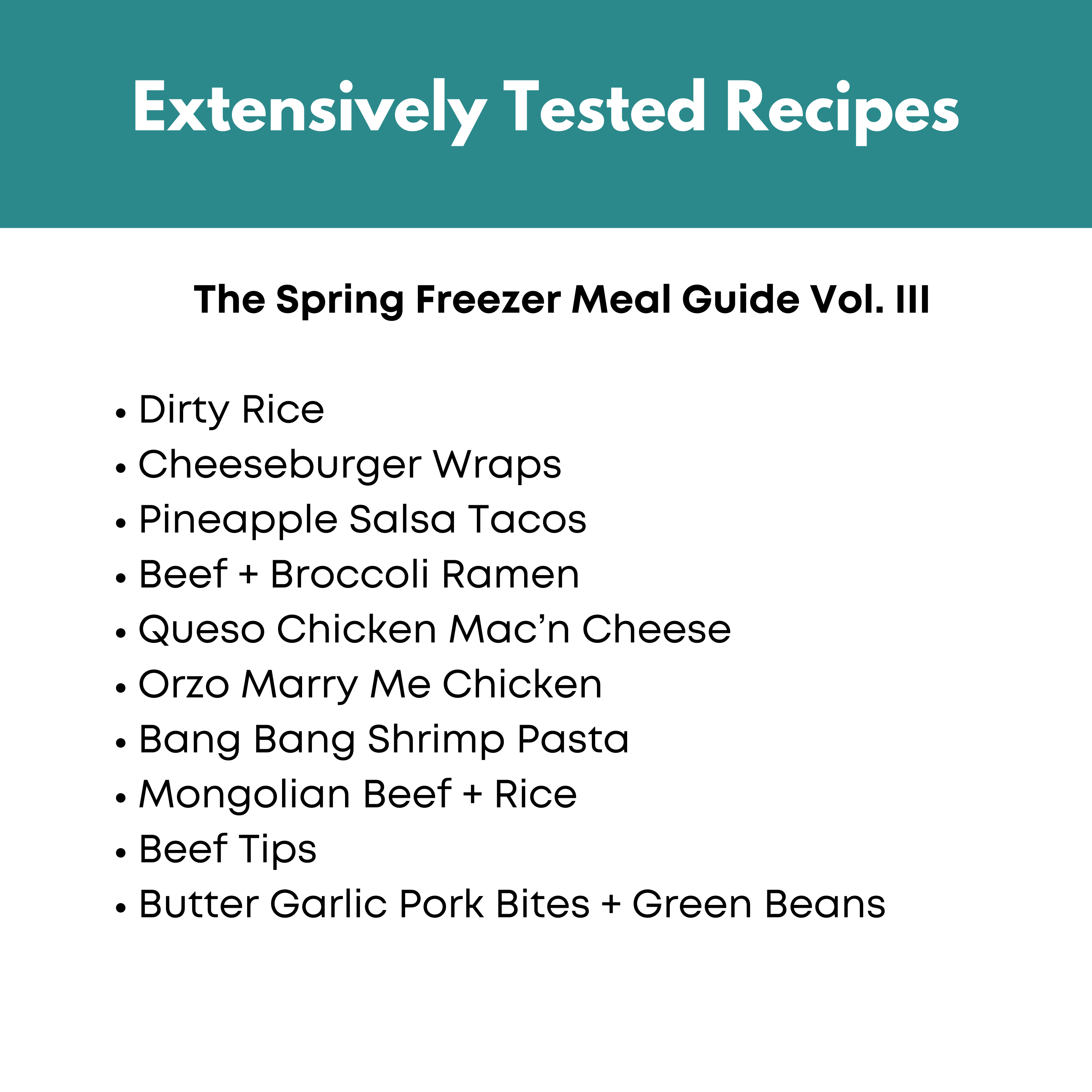 Spring Vol. III Freezer Meal Guide Dump Meal Edition