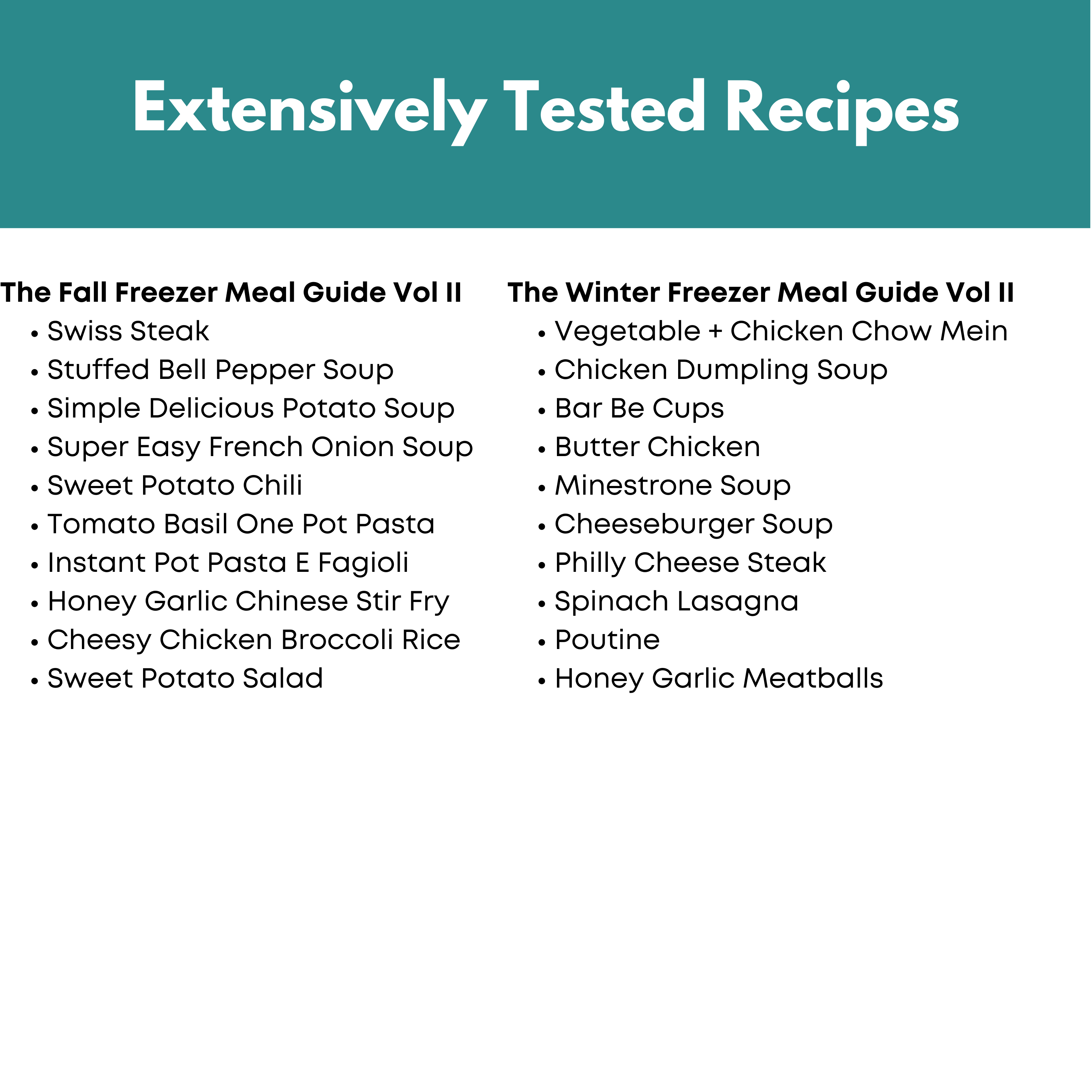 Winter + Fall Vol II Freezer Meal Guide Bundle