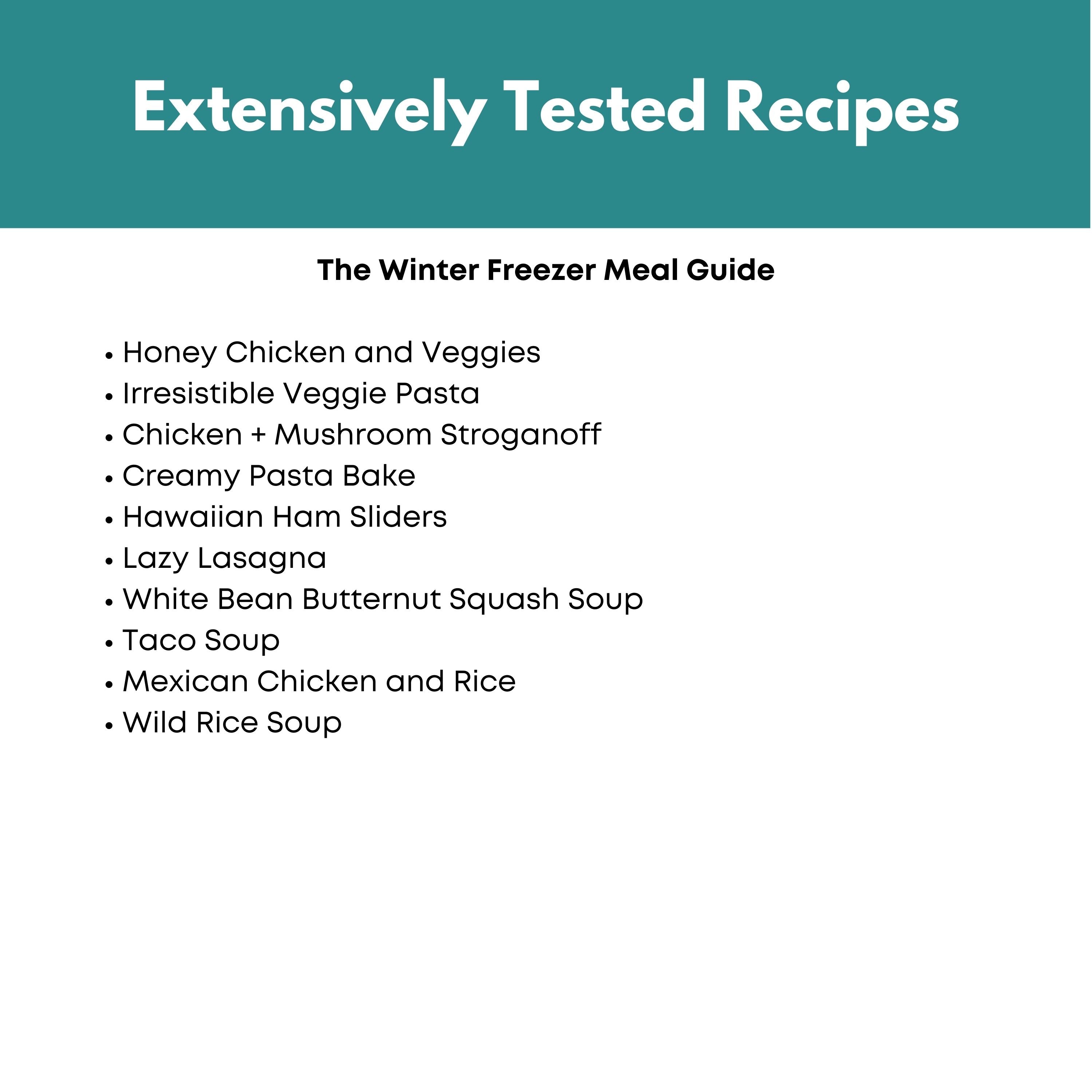 Winter Freezer Meal Guide